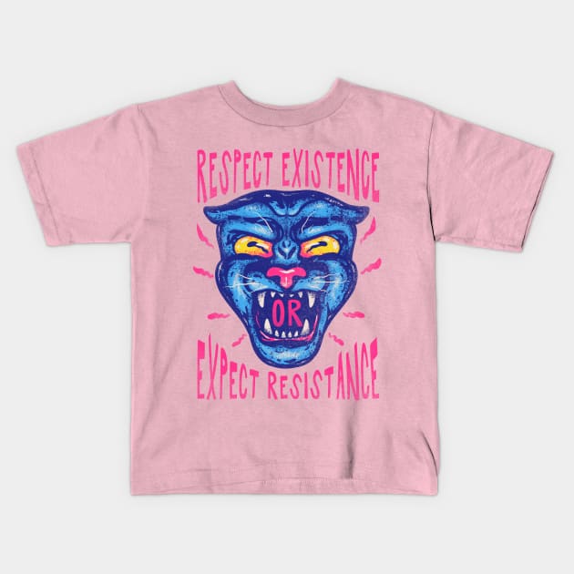 Respect Existence or Expect Resistance - Juneteenth Day Black Panther Party Slogan Quote Saying Kids T-Shirt by anycolordesigns